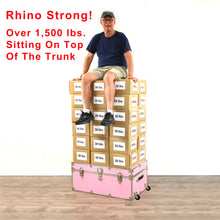 Load image into Gallery viewer, Small Leather Embossed Camp Trunk - 30" x 17" x 13"